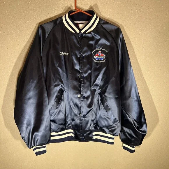 Vintage | Jackets & Coats | Vintage Amoco Satin Jacket 485 Xl 